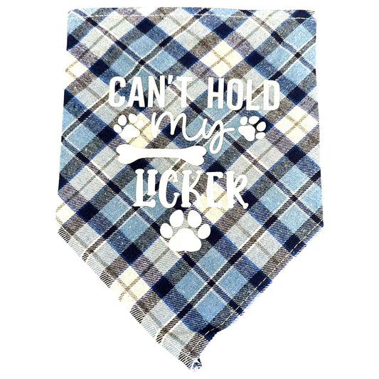 Dog Plaid Bandanna/Scarf "CAN'T HOLD MY LICKER" Size M