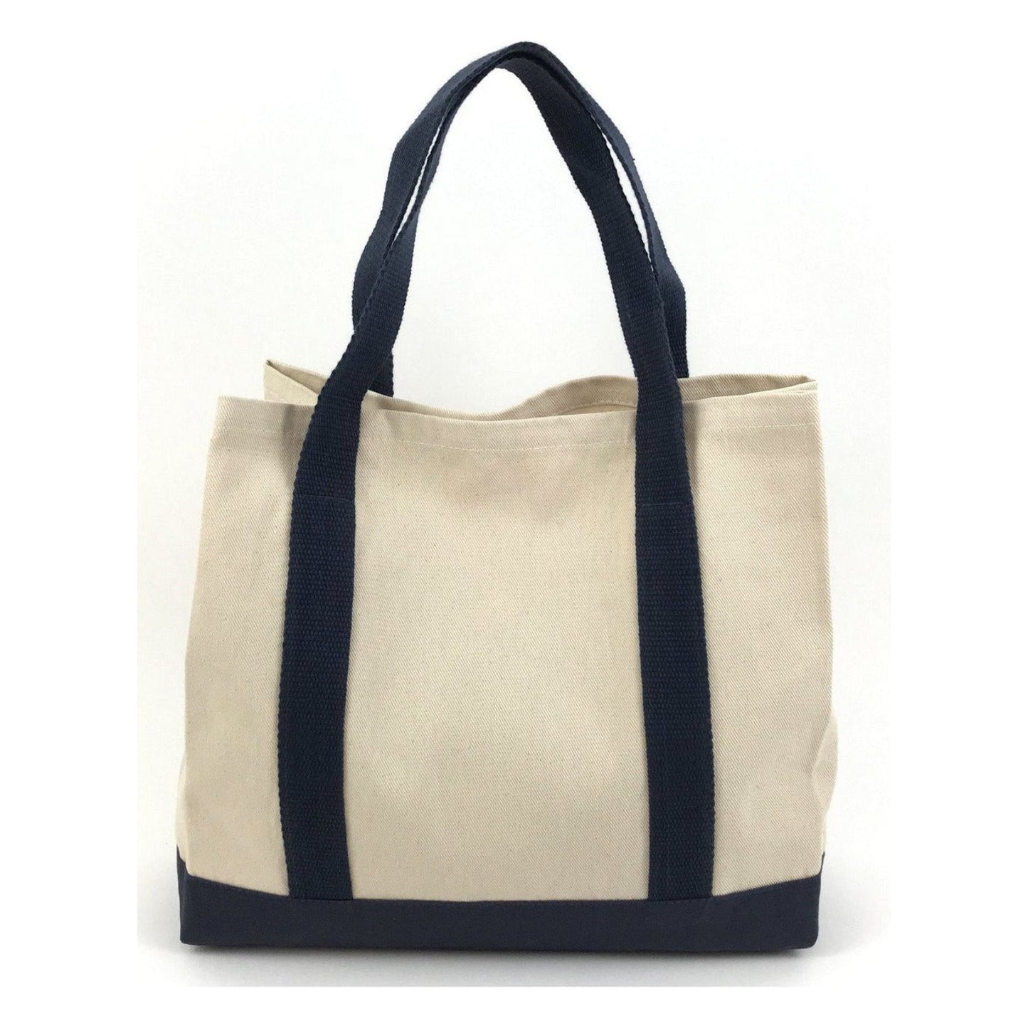 Canvas Twill Two Tone Tote Bag "Tea First Wine Later"