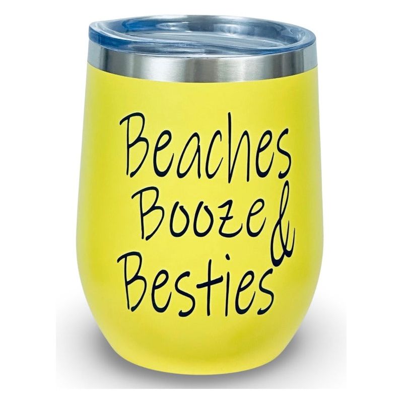 12oz Tumbler "Beaches Booze & Besties"