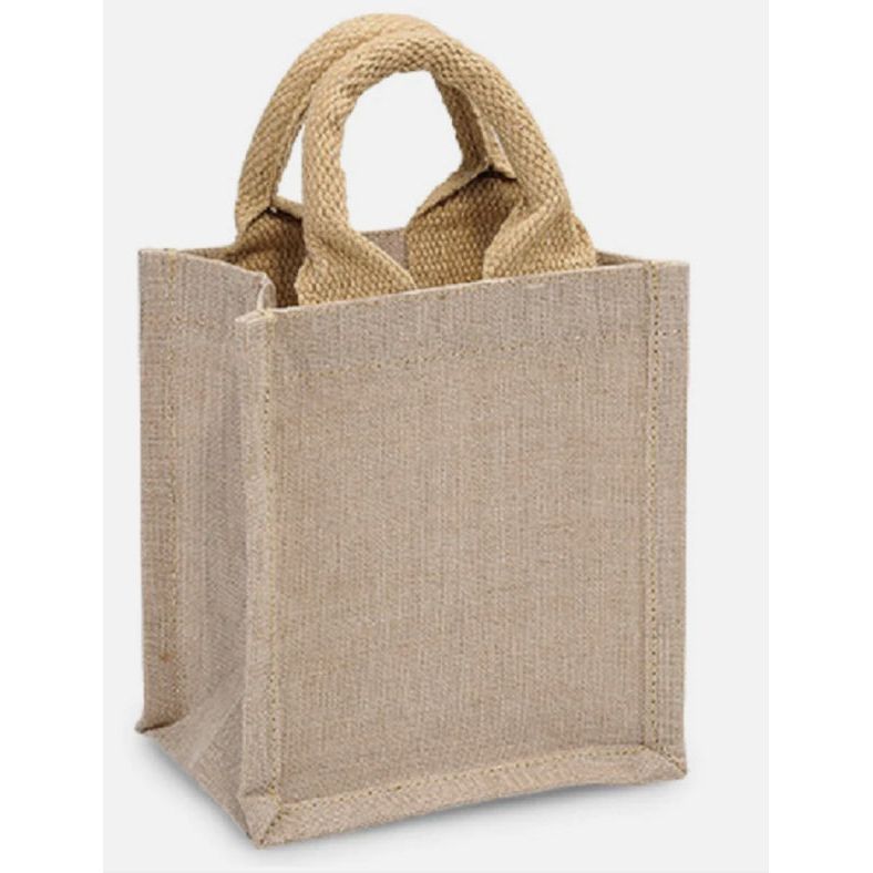 Mini Burlap Top Handle Bag “Georgia”