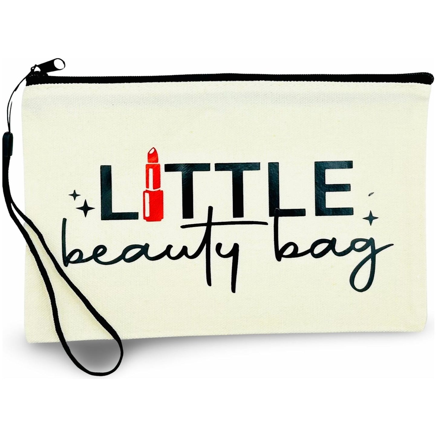 Canvas Zip Wristlet Pouch “Little Beauty Bag”