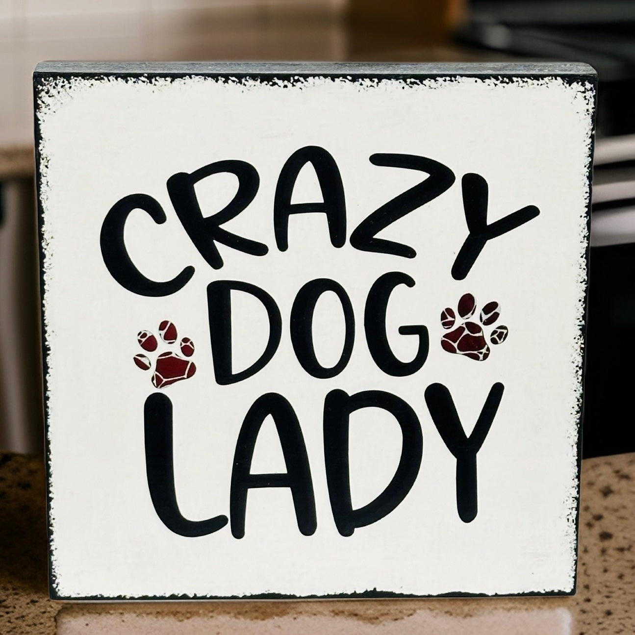 Small Wood Box Sign “Crazy Dog Lady”