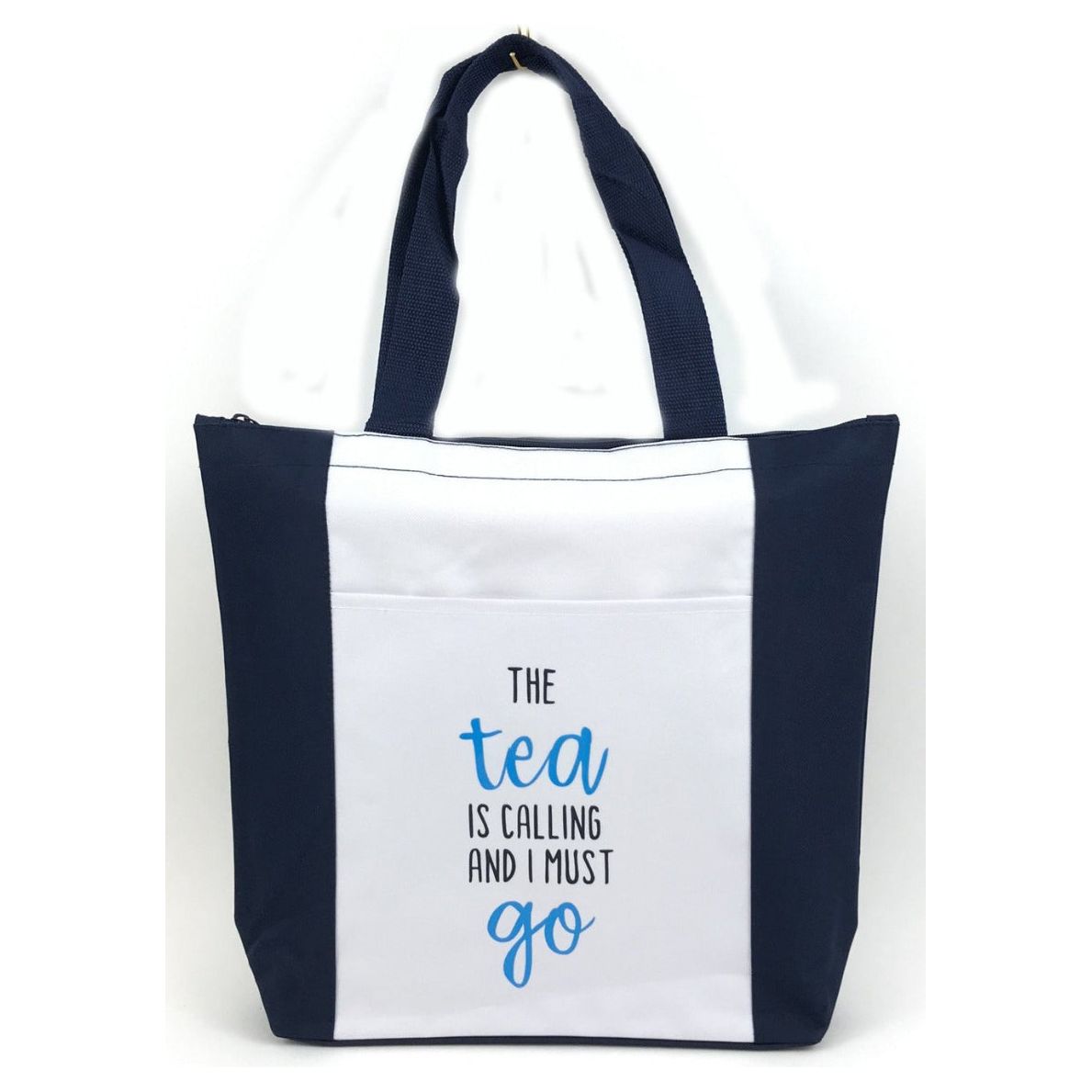 Deluxe Zip Tote Bag "The Tea is Calling and I Must Go"