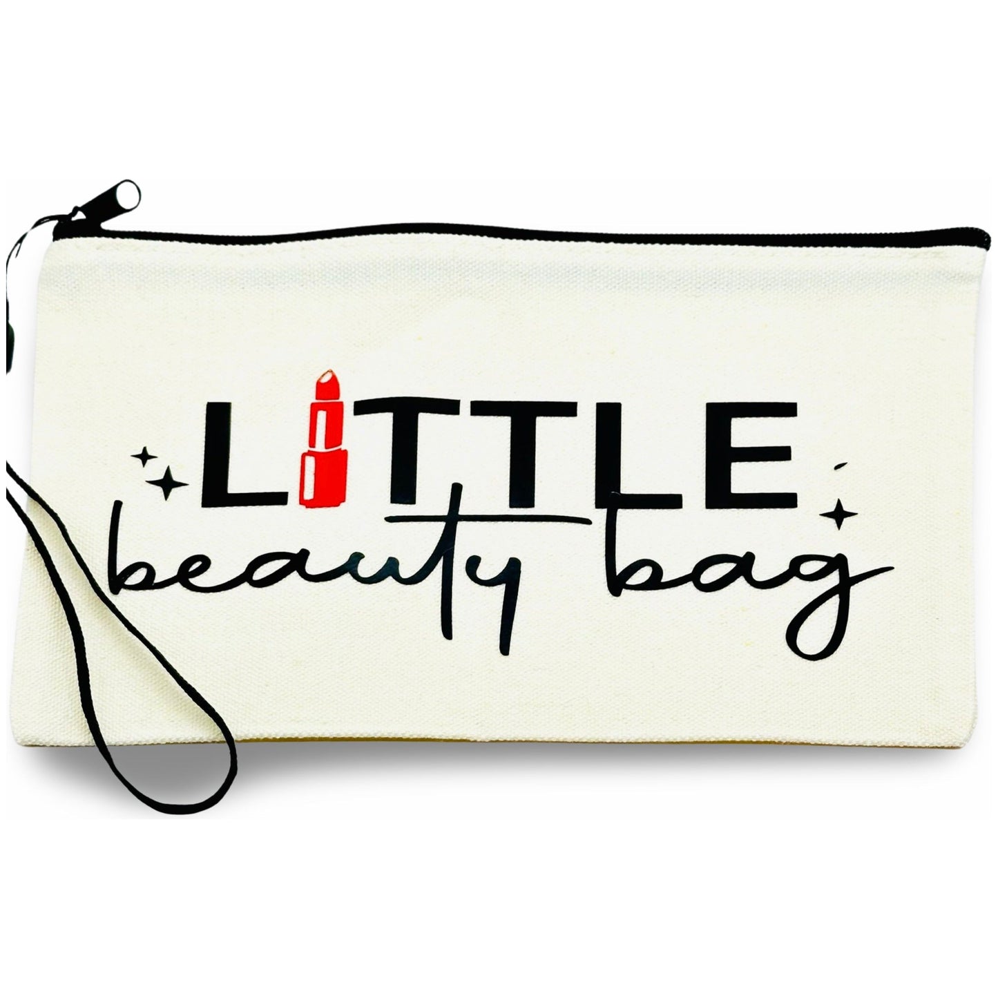 Canvas Zip Wristlet Pouch “Little Beauty Bag”