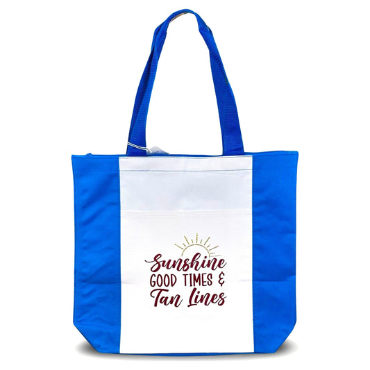 Deluxe Zip Tote Bag "Sunshine Good Times Tan Lines"