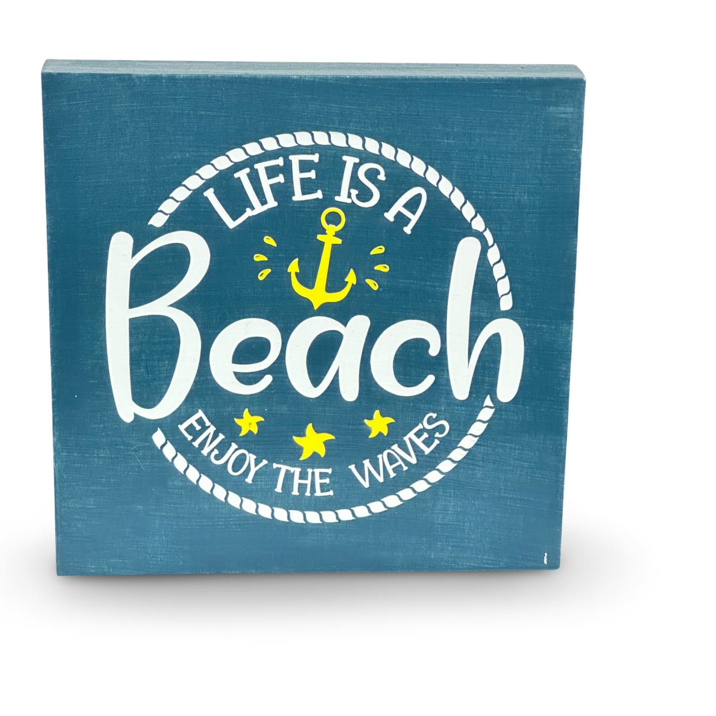 Small Wood Box Sign “Life Is A Beach Enjoy The Waves”