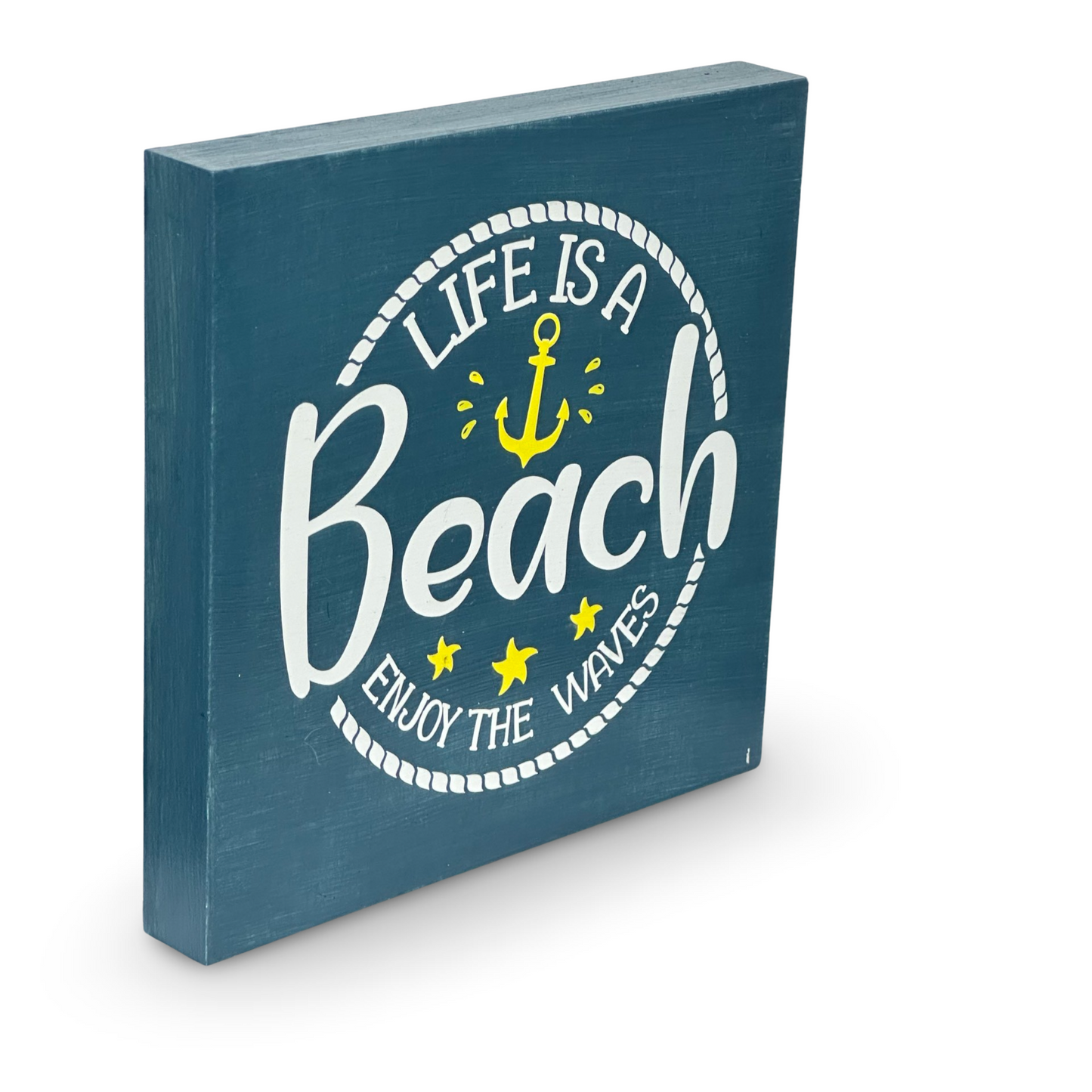 Small Wood Box Sign “Life Is A Beach Enjoy The Waves”