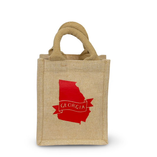 Mini Burlap Top Handle Bag “Georgia”